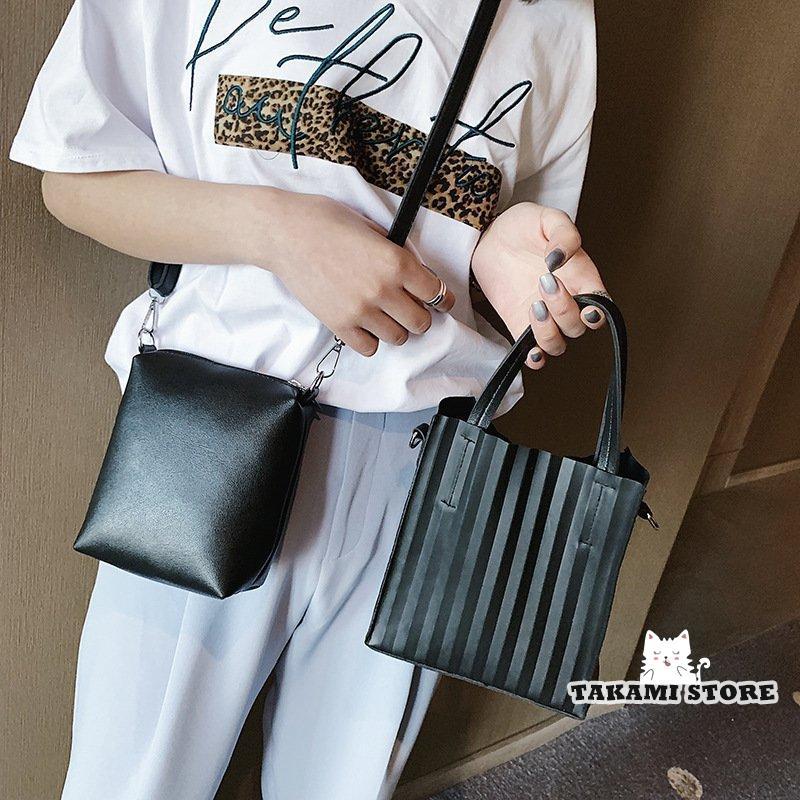 おしゃれショルダーバッグ トートバッグ 2WAY 手提げかばん レディース クリアストライプ 小ぶり カジュアル BAG 鞄 女性用 