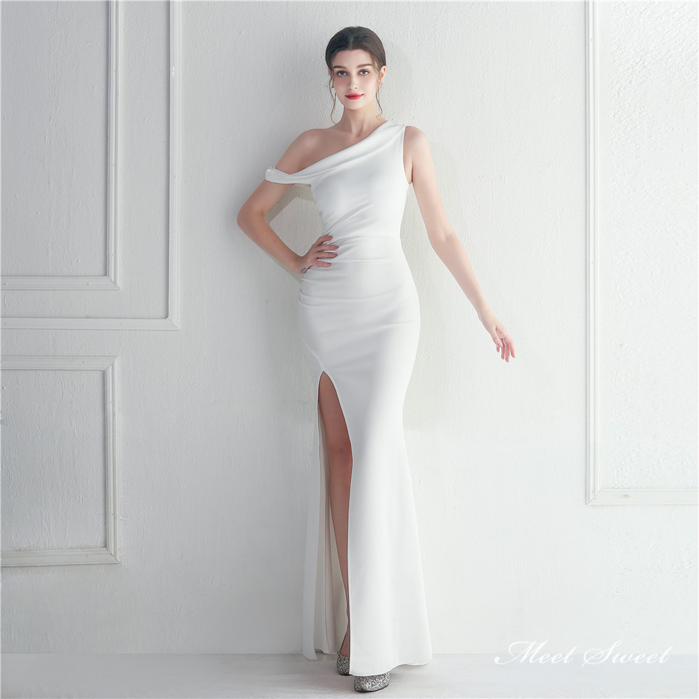 カラードレス マーメイドドレス パーティードレス スリット アシンメトサテン イブニングドレス 二次会 結婚式 ファスナー ウェディングドレス 発表会 