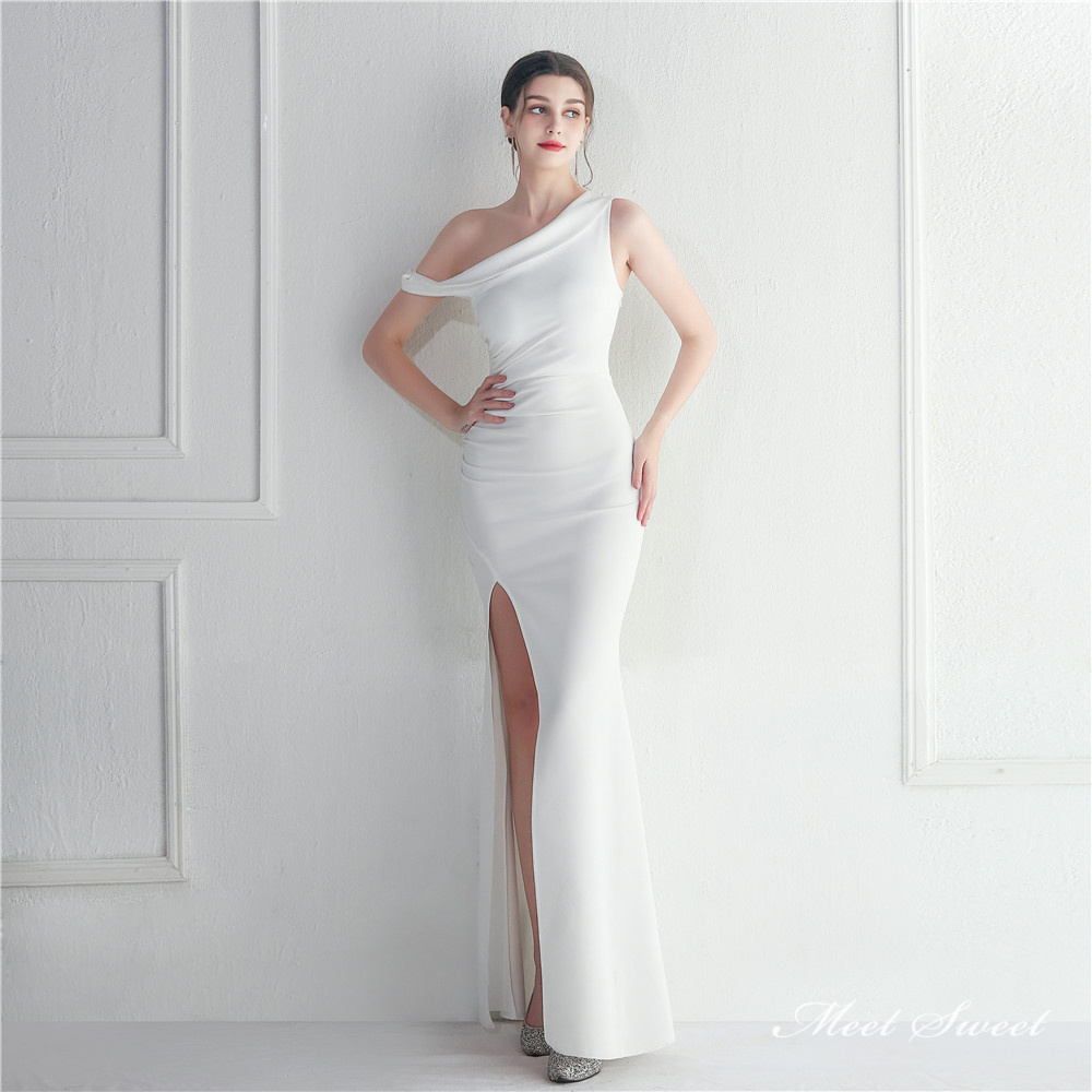 カラードレス マーメイドドレス パーティードレス スリット アシンメトサテン イブニングドレス 二次会 結婚式 ファスナー ウェディングドレス 発表会 