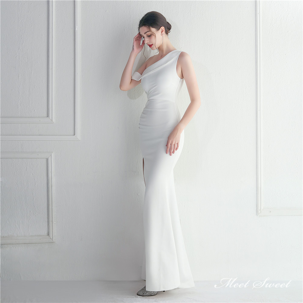 カラードレス マーメイドドレス パーティードレス スリット アシンメトサテン イブニングドレス 二次会 結婚式 ファスナー ウェディングドレス 発表会 