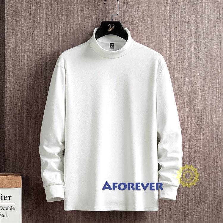長袖Tシャツ メンズ Tシャツ 無地 プルオーバー ティーシャツ 秋 モックネック トップス 韓国ファッション 秋コーデ 冬 