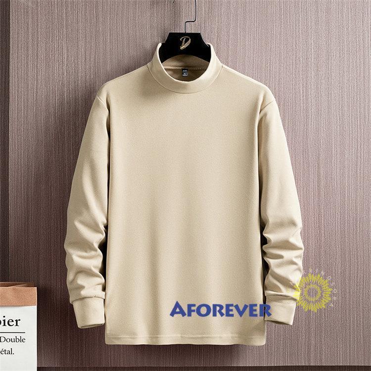 長袖Tシャツ メンズ Tシャツ 無地 プルオーバー ティーシャツ 秋 モックネック トップス 韓国ファッション 秋コーデ 冬 