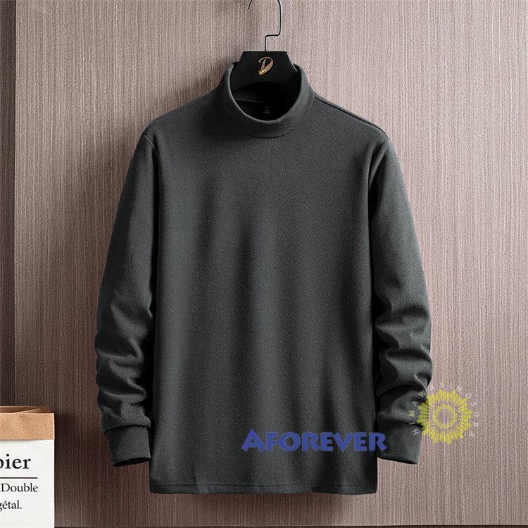 長袖Tシャツ メンズ Tシャツ 無地 プルオーバー ティーシャツ 秋 モックネック トップス 韓国ファッション 秋コーデ 冬 