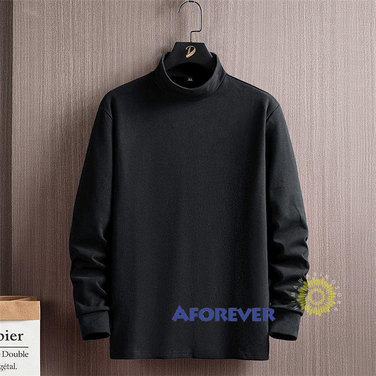 長袖Tシャツ メンズ Tシャツ 無地 プルオーバー ティーシャツ 秋 モックネック トップス 韓国ファッション 秋コーデ 冬 