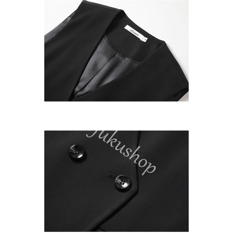 テーラードベスト レディース ジレ 前開き ベスト 春秋 ミディ丈 きれいめ 羽織り おしゃれ ノースリーブ トップス 通勤 アウター ビジネス 