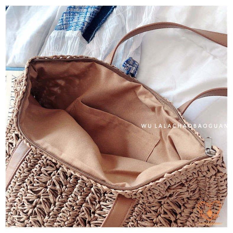 かごバッグ ハンドバッグ 編みバック トートバッグ 夏 草編み レディースバック かばん コーデ かご バッグ カバン おしゃれ サマー 大容量 ショルダーバッグ 