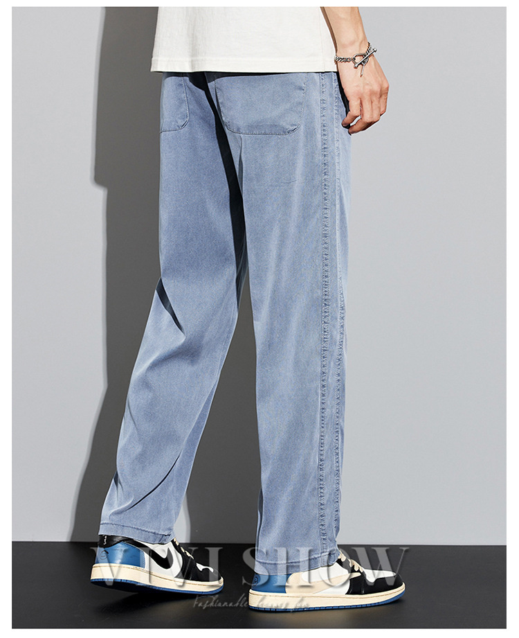 メンズ ロング パンツ ボワイドパンツ ゆったり 通気性 デニム風 はきやすい シンプル おしゃれ ズボン 動きやすい あわせやすい カジュアル 