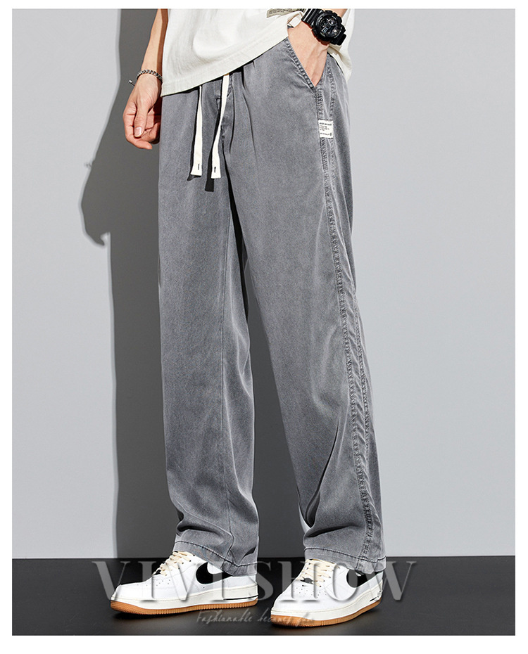 メンズ ロング パンツ ボワイドパンツ ゆったり 通気性 デニム風 はきやすい シンプル おしゃれ ズボン 動きやすい あわせやすい カジュアル 