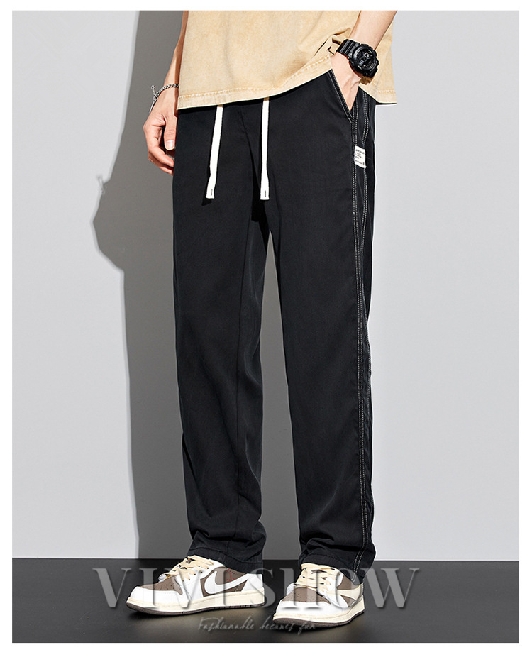 メンズ ロング パンツ ボワイドパンツ ゆったり 通気性 デニム風 はきやすい シンプル おしゃれ ズボン 動きやすい あわせやすい カジュアル 