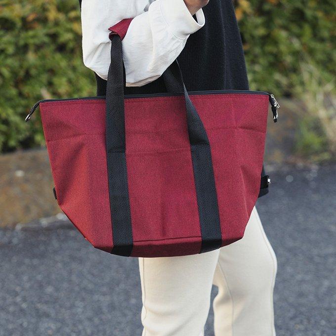 トートバッグ 男女兼用 保冷 保温 大容量 スクエア型 アルミ素材 エコバッグ ジップ付き 買い物バッグ 