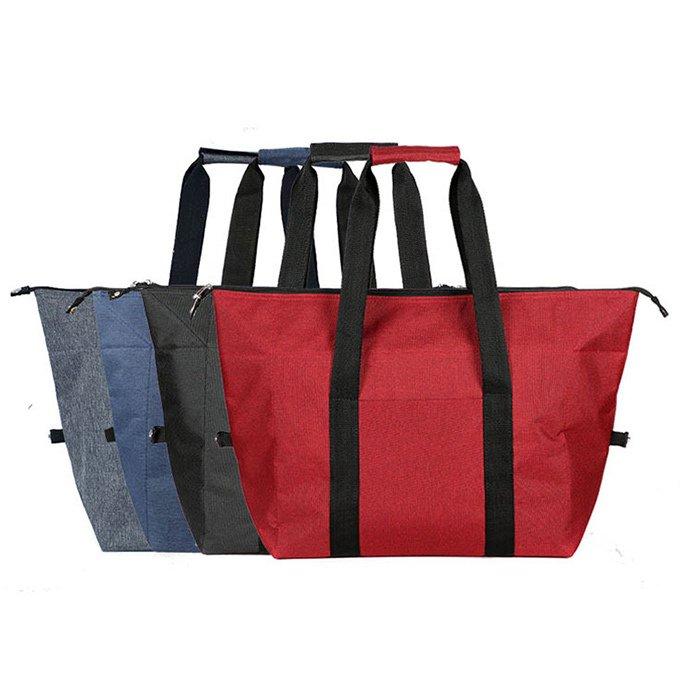 トートバッグ 男女兼用 保冷 保温 大容量 スクエア型 アルミ素材 エコバッグ ジップ付き 買い物バッグ 