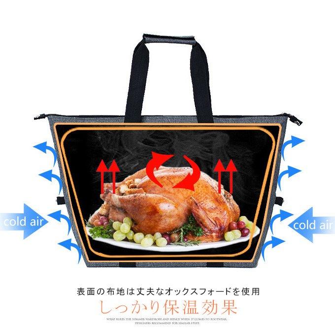 トートバッグ 男女兼用 保冷 保温 大容量 スクエア型 アルミ素材 エコバッグ ジップ付き 買い物バッグ 