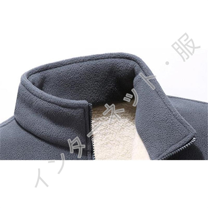 フリースジャケット メンズ ボアジャケット ブルゾン アウター 厚手 スタンドもこもこ 冬服 大きいサイズ 暖か 秋 防寒 おしゃれ 送料無料 
