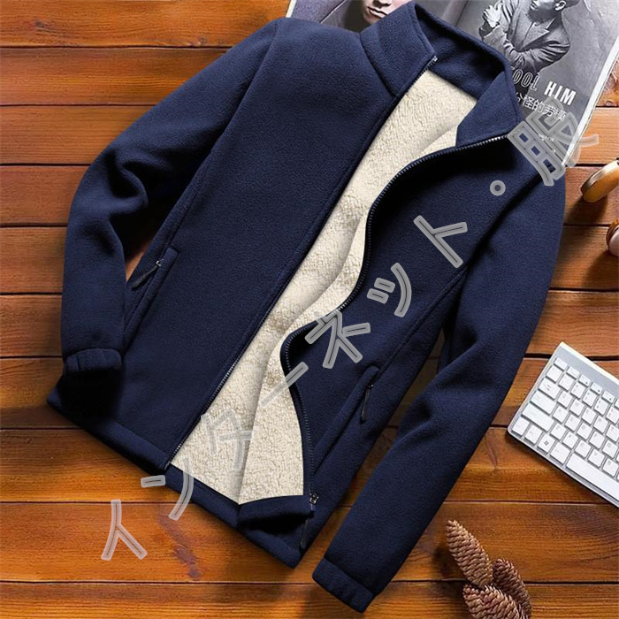 フリースジャケット メンズ ボアジャケット ブルゾン アウター 厚手 スタンドもこもこ 冬服 大きいサイズ 暖か 秋 防寒 おしゃれ 送料無料 