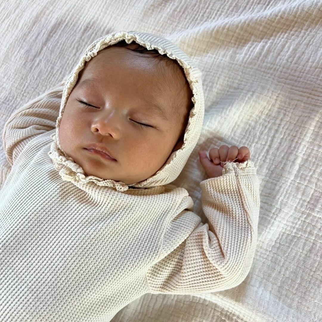 ワッフル ロンパース ボンネットセット ベビー服 ベビーロンパース 赤ちゃんロンパース 秋 新生児 新生児ロンパース 春 セレモニードレス ワッフルロンパース 