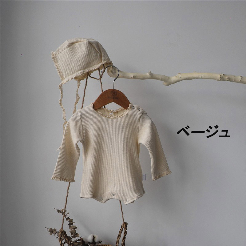 ワッフル ロンパース ボンネットセット ベビー服 ベビーロンパース 赤ちゃんロンパース 秋 新生児 新生児ロンパース 春 セレモニードレス ワッフルロンパース 