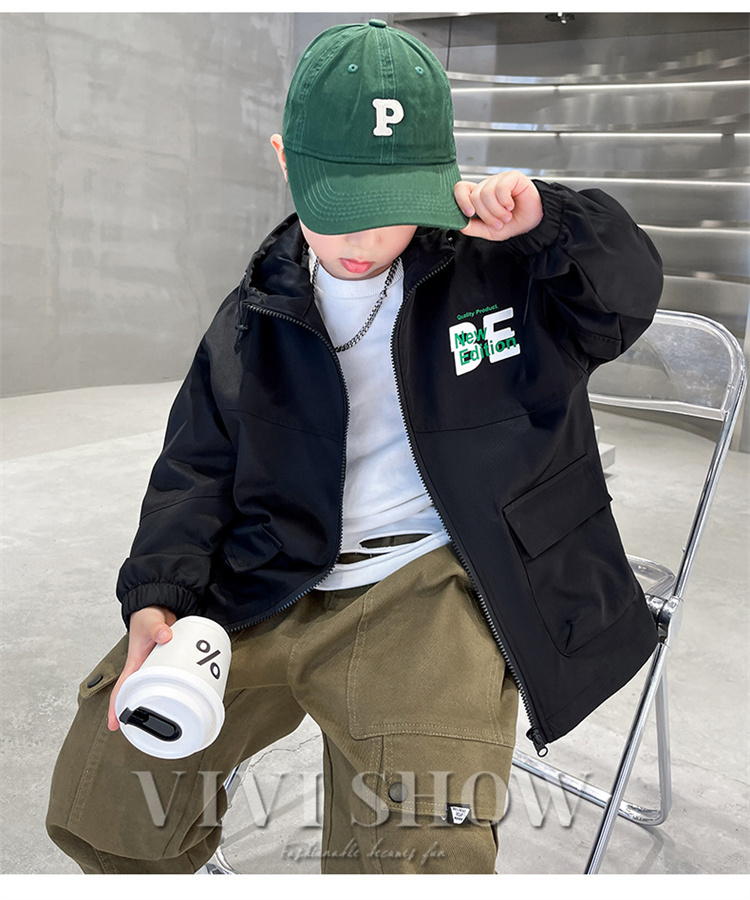 キッズ アウター 長袖 トップス シンプル フードつき おしゃれ 着やすい ゆったり ハイネック あわせやすい カジュアル ジッパー 動きやすい 