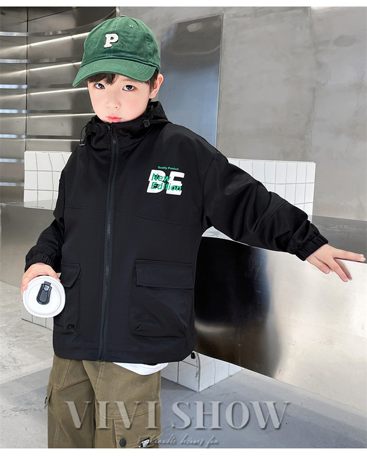 キッズ アウター 長袖 トップス シンプル フードつき おしゃれ 着やすい ゆったり ハイネック あわせやすい カジュアル ジッパー 動きやすい 