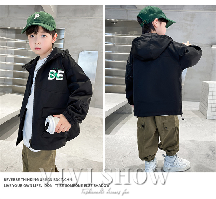 キッズ アウター 長袖 トップス シンプル フードつき おしゃれ 着やすい ゆったり ハイネック あわせやすい カジュアル ジッパー 動きやすい 