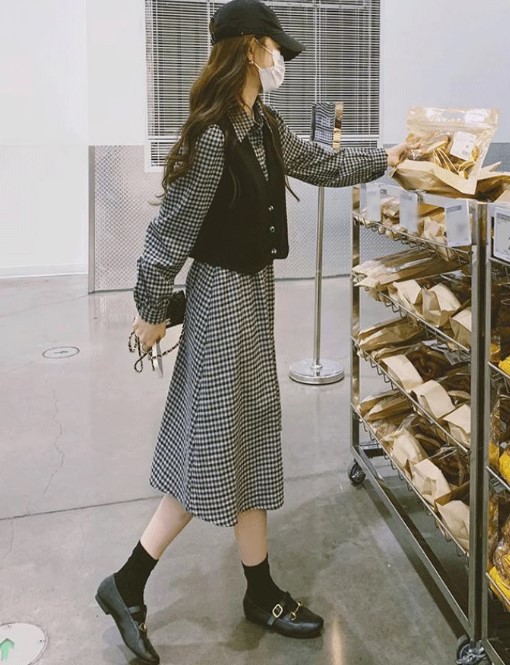 コーデセット レディース ワンピース ミモレ丈 セットアップ ワンピース 襟付きワンピース レディース ショート ベスト 秋 大きいサイズ 春 長袖 ショート丈 
