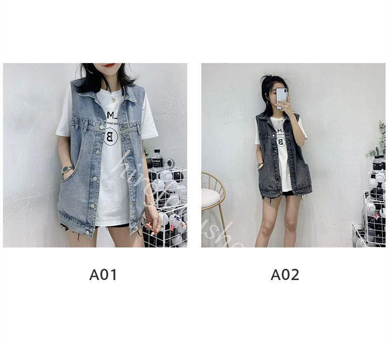 デニムベスト ベスト レディース ジレ デニム 前開き アウター シンプル カジュアル トップス 羽織り ゆったり ノースリーブ 着痩せ ジャケット 