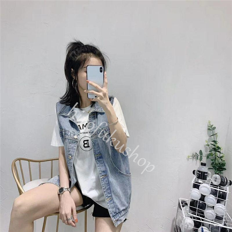 デニムベスト ベスト レディース ジレ デニム 前開き アウター シンプル カジュアル トップス 羽織り ゆったり ノースリーブ 着痩せ ジャケット 