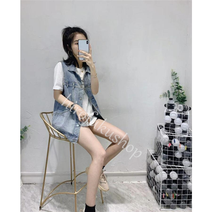 デニムベスト ベスト レディース ジレ デニム 前開き アウター シンプル カジュアル トップス 羽織り ゆったり ノースリーブ 着痩せ ジャケット 