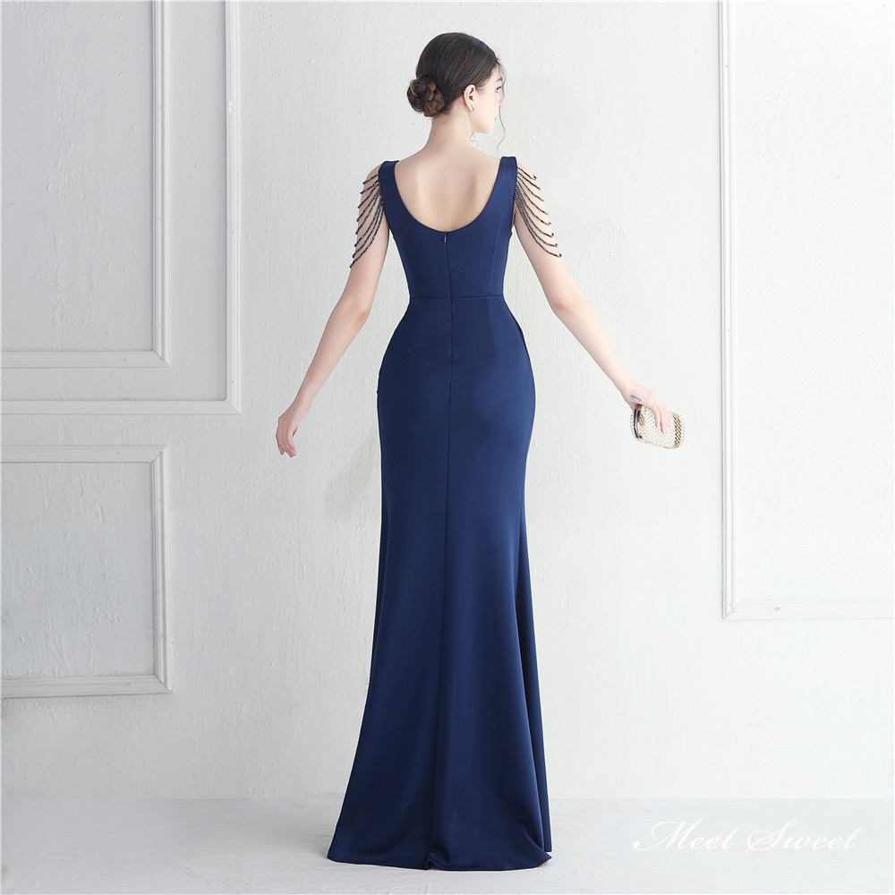 カラードレス マーメイドドレス パーティードレス ビーズ スリット イブニングドレス ファスナー 結婚式 巻きドレス ウェディングドレス 発表会 二次会 大人 