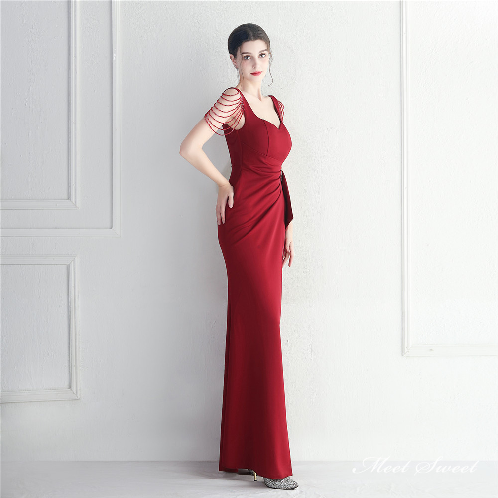 カラードレス マーメイドドレス パーティードレス ビーズ スリット イブニングドレス ファスナー 結婚式 巻きドレス ウェディングドレス 発表会 二次会 大人 