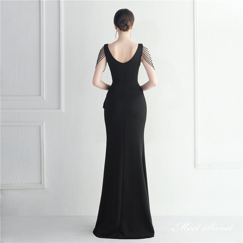 カラードレス マーメイドドレス パーティードレス ビーズ スリット イブニングドレス ファスナー 結婚式 巻きドレス ウェディングドレス 発表会 二次会 大人 