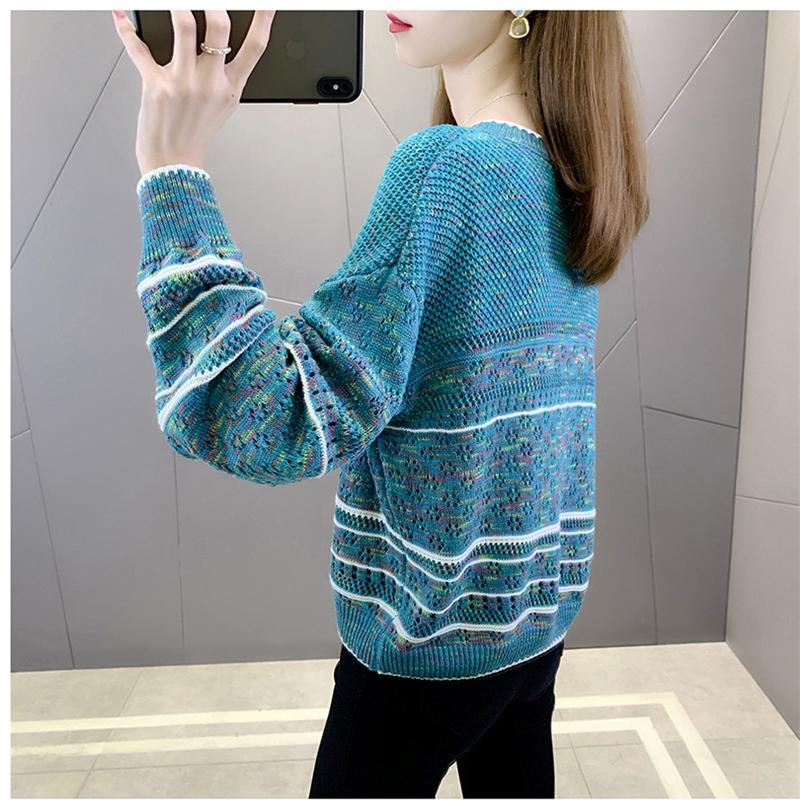レディース ニット トップス 透し編み ニットソー ファッション 長袖 女の子 フェミニン 大人 Vネック 秋 夏新作 プルオーバー 