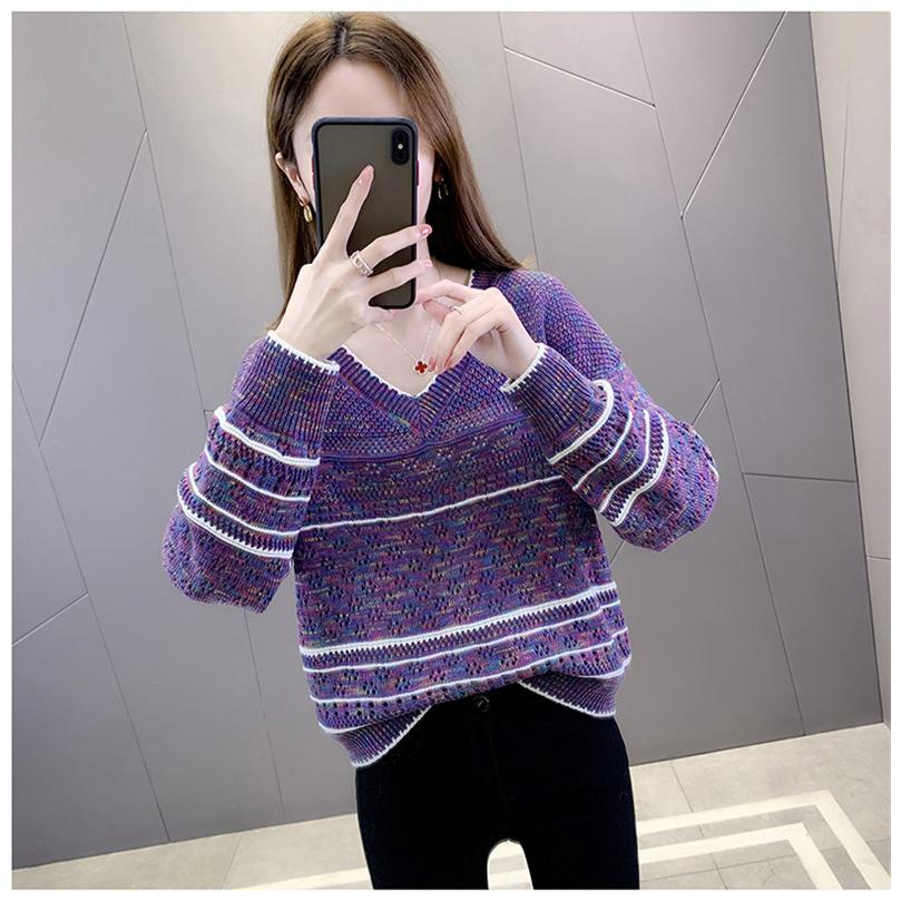 レディース ニット トップス 透し編み ニットソー ファッション 長袖 女の子 フェミニン 大人 Vネック 秋 夏新作 プルオーバー 