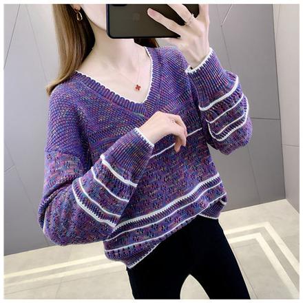 レディース ニット トップス 透し編み ニットソー ファッション 長袖 女の子 フェミニン 大人 Vネック 秋 夏新作 プルオーバー 