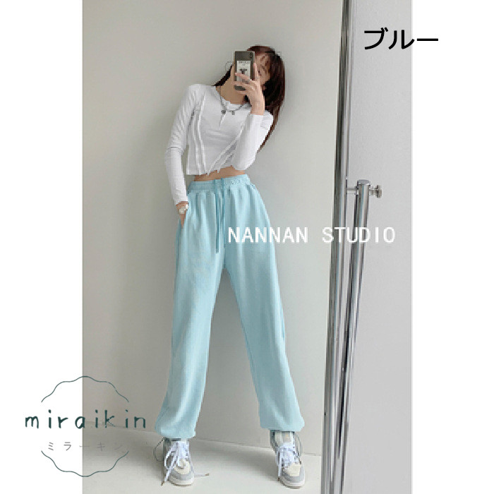 スウェットパンツ 韓国 レディース 新作 ドローストリング ジョガーパンツ ゆったり ファッション オルチャン ランニングウェア スウェット ウエストゴム パンツ