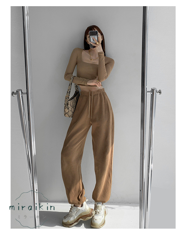 スウェットパンツ 韓国 レディース 新作 ドローストリング ジョガーパンツ ゆったり ファッション オルチャン ランニングウェア スウェット ウエストゴム パンツ