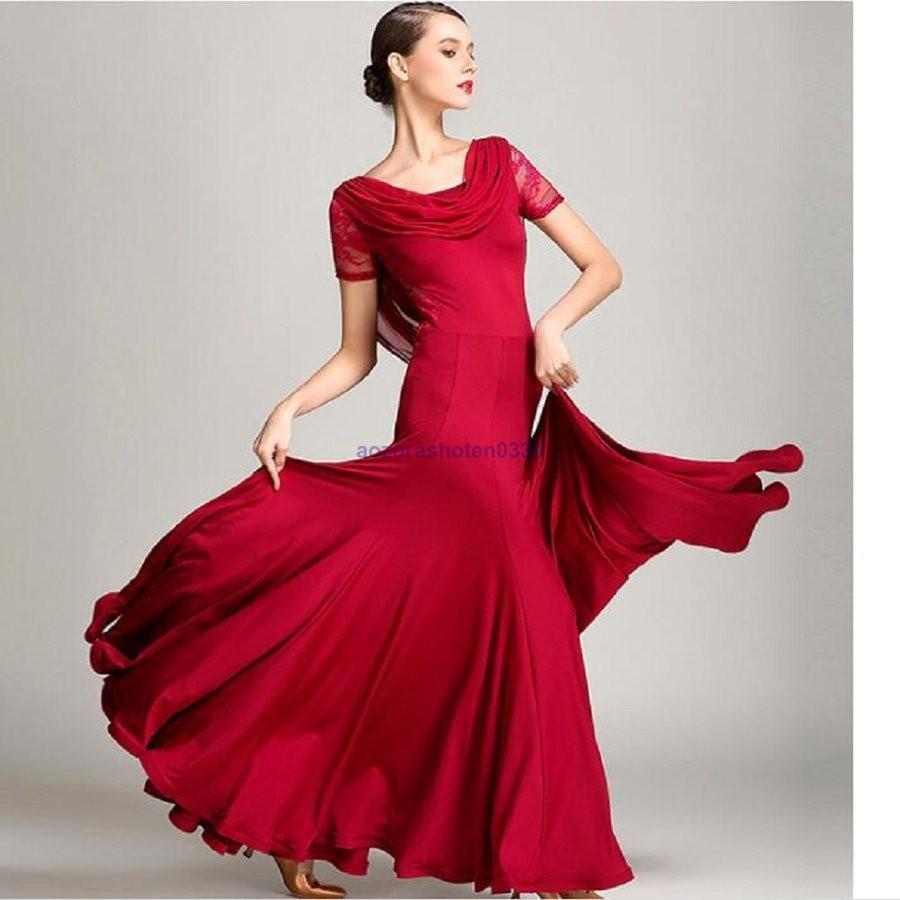 社交ダンス ドレス ワンピース 大きい裾 モダン ラテン ラテンドレス タンゴ ドレス 衣装 ダンス衣装 衣装 社交ダンス ダンス 全4色 ワンピース 練習着 