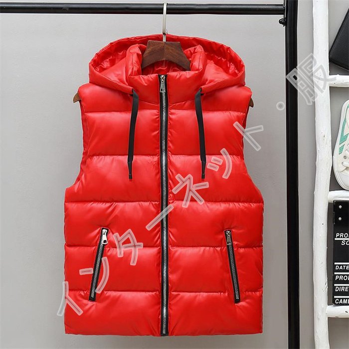 中綿ベスト メンズ ベスト アウター スタンドフード付き 取り外せ 防寒 送料無料 韓国風 撥水 着痩せ 暖か 秋冬 光沢感 おしゃれ ゆったり 軽量 