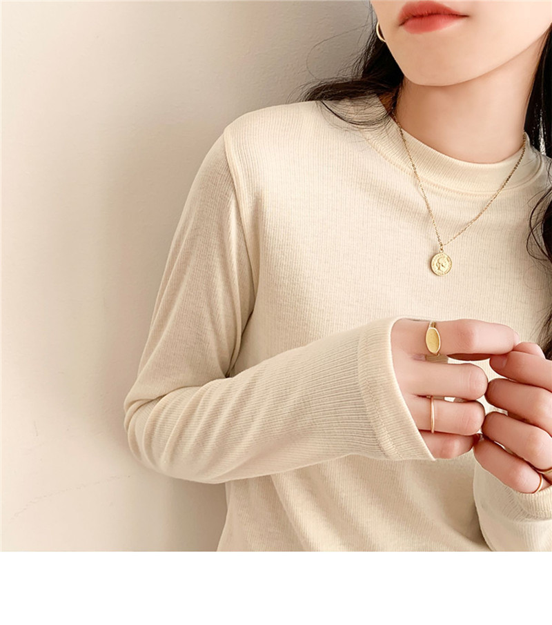 Tシャツ レディース カットソー 長袖 無地 トップス インナー ストレッチ プルオーバー カジュアル おしゃれ ブラウス ルームウェア シンプル 