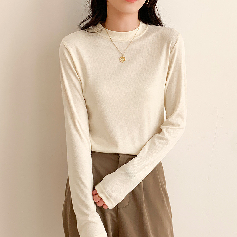 Tシャツ レディース カットソー 長袖 無地 トップス インナー ストレッチ プルオーバー カジュアル おしゃれ ブラウス ルームウェア シンプル 