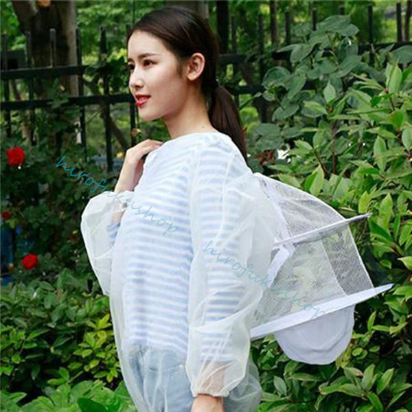 養蜂用 防護服 蜂防護服 保護服 フェイスネット付き ハチ防護服 メッシュ ガーデニング 作業着 男女兼用 害虫駆除 通気性 透明 刺され防止 