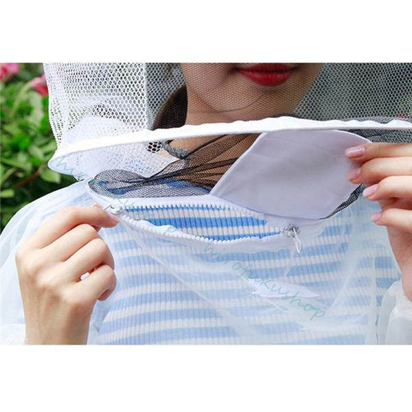 養蜂用 防護服 蜂防護服 保護服 フェイスネット付き ハチ防護服 メッシュ ガーデニング 作業着 男女兼用 害虫駆除 通気性 透明 刺され防止 