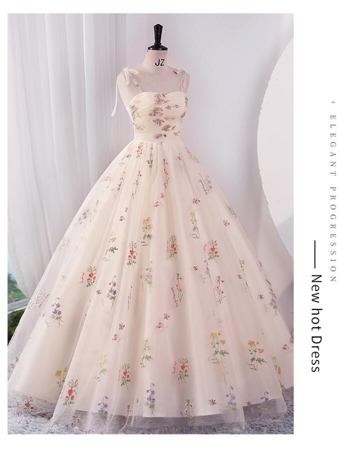 演奏会ドレス ノースリーブ プリント花柄 発表会ドレス イブニングドレス 花柄 編み上げ パーティードレス カクテルドレス レース コンサート 結婚式ドレス 