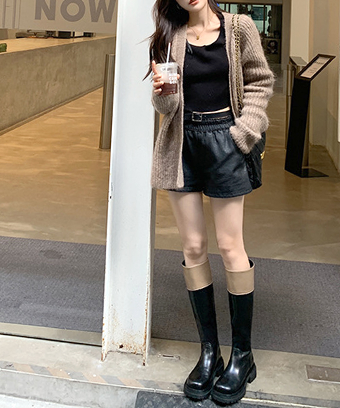 ブーツ レディース 秋 冬 ロング 厚底 配色 かわいい 韓国ファッション 高見え カジュアル おしゃれ きれいめ 配色タンクソールロングブーツ 