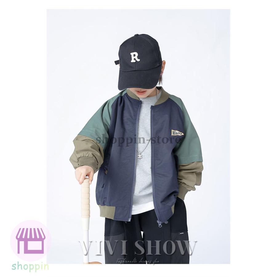 キッズ アウター 長袖 トップス ジャンパー シンプル カジュアル きりかえ 動きやすい ゆったり 着やすい おしゃれ あわせやすい 