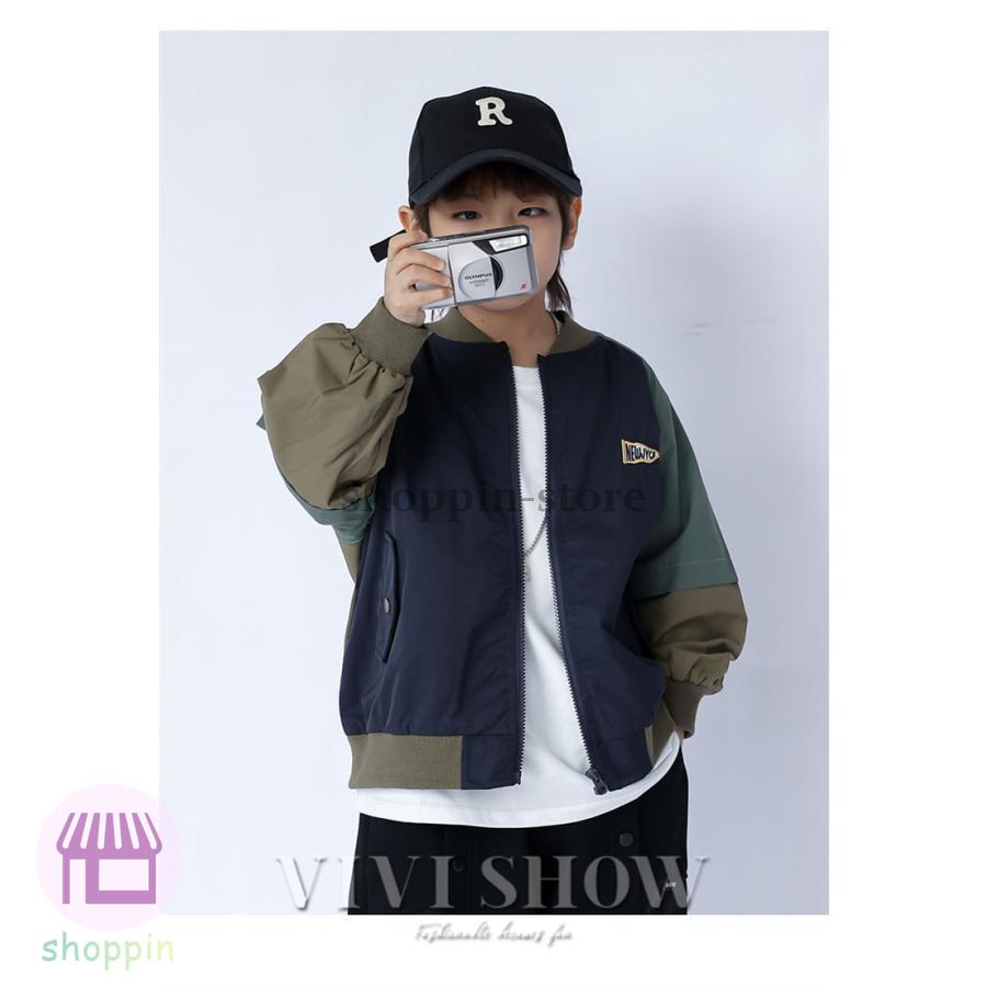 キッズ アウター 長袖 トップス ジャンパー シンプル カジュアル きりかえ 動きやすい ゆったり 着やすい おしゃれ あわせやすい 