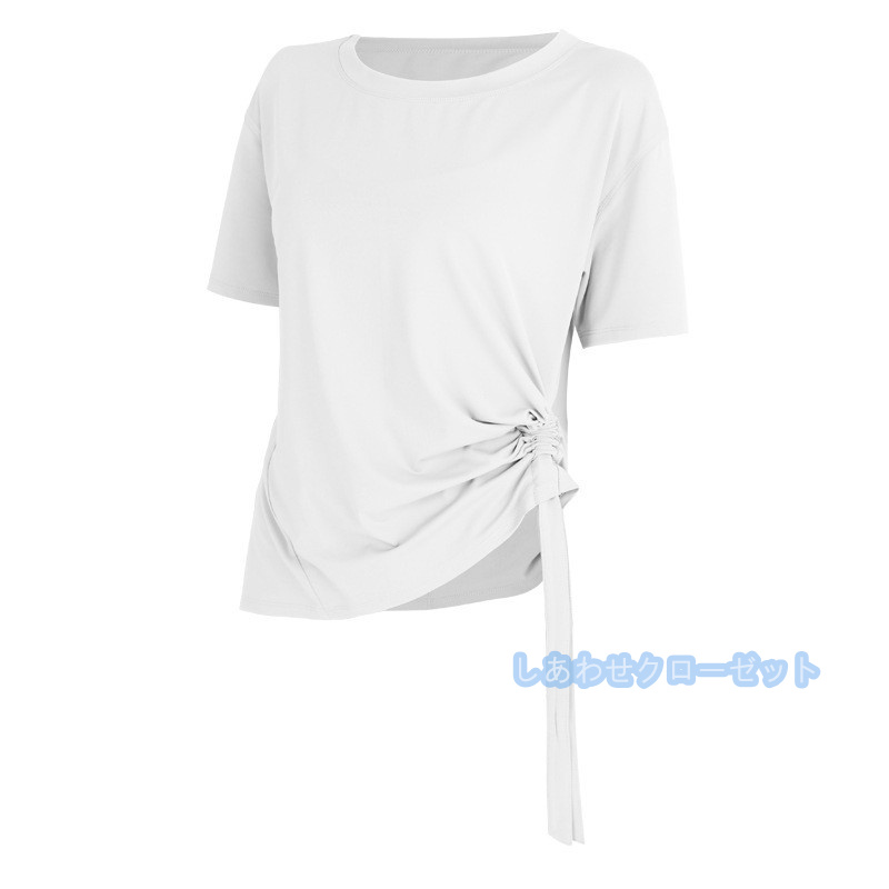 ヨガウェア レディース トップス 半袖 Tシャツ ホットヨガ スポーツウェア ランニングウェア かわいい おしゃれ フィットネス 速乾 吸汗 