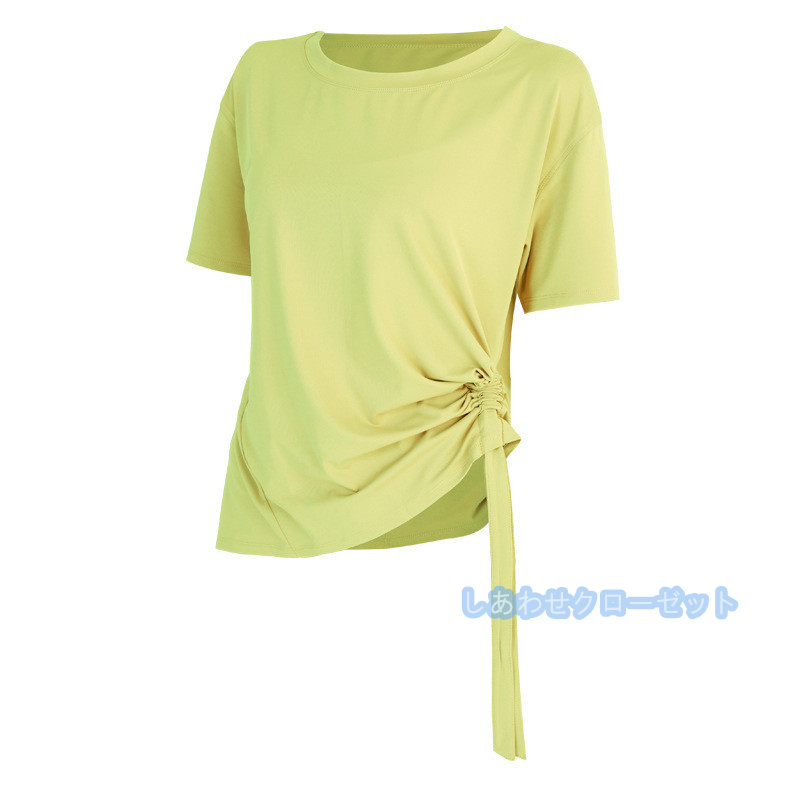ヨガウェア レディース トップス 半袖 Tシャツ ホットヨガ スポーツウェア ランニングウェア かわいい おしゃれ フィットネス 速乾 吸汗 