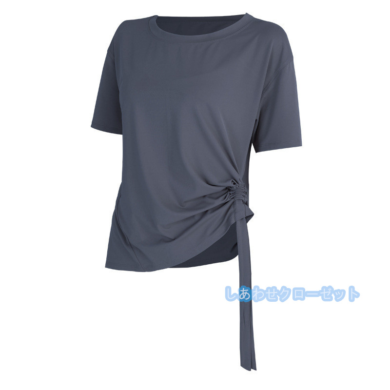 ヨガウェア レディース トップス 半袖 Tシャツ ホットヨガ スポーツウェア ランニングウェア かわいい おしゃれ フィットネス 速乾 吸汗 
