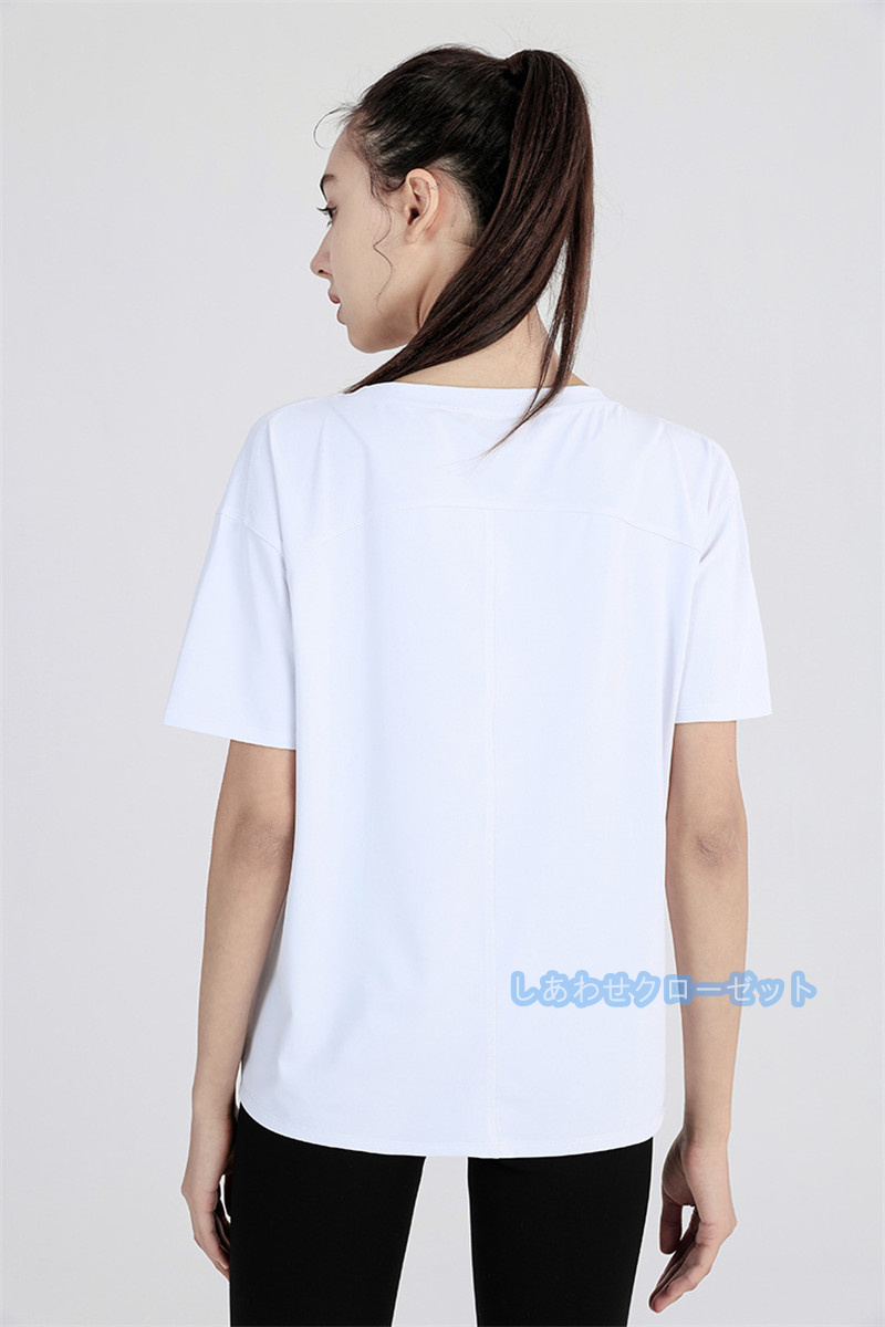 ヨガウェア レディース トップス 半袖 Tシャツ ホットヨガ スポーツウェア ランニングウェア かわいい おしゃれ フィットネス 速乾 吸汗 