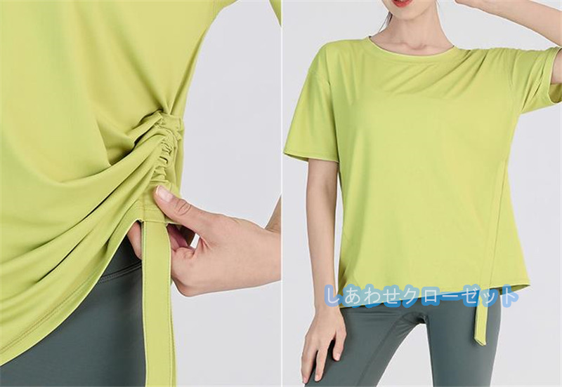 ヨガウェア レディース トップス 半袖 Tシャツ ホットヨガ スポーツウェア ランニングウェア かわいい おしゃれ フィットネス 速乾 吸汗 
